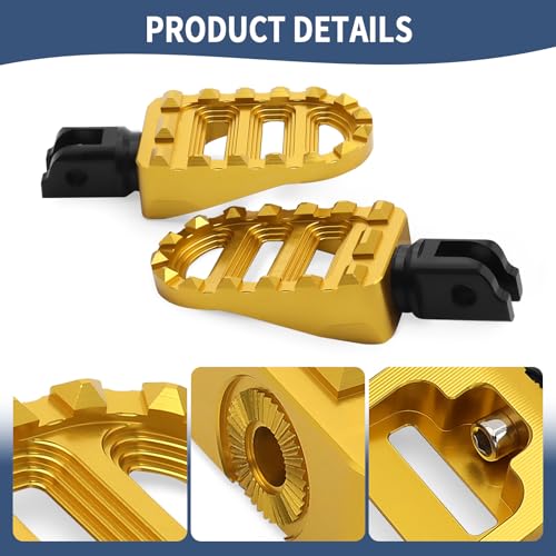 Motorcycle Foot Pegs MX Front Pegs Footrest Fit for Harley 2018-later Softail Low Rider S Breakout FXLRS Fat Bob 114 Street Bob FXBB Fat Boy Sport Glide FLSB (Gold) - color: Gold