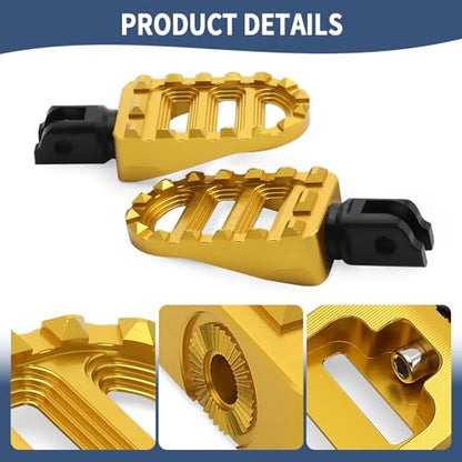 Motorcycle Foot Pegs MX Front Pegs Footrest Fit for Harley 2018-later Softail Low Rider S Breakout FXLRS Fat Bob 114 Street Bob FXBB Fat Boy Sport Glide FLSB (Gold) - color: Gold