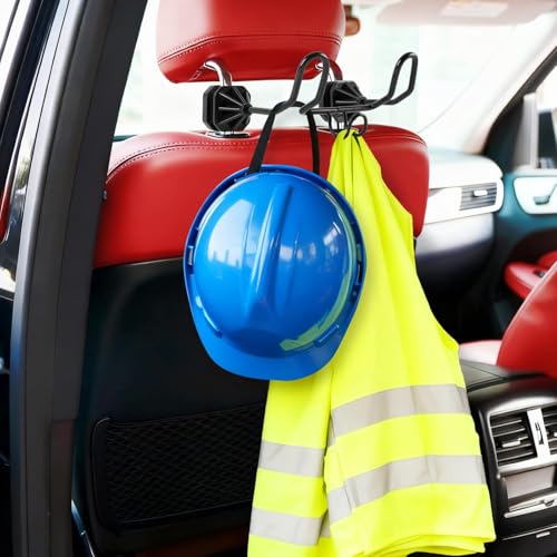 1 PCS Triple Hook Hard Hat Holder for Truck Seat Heavy Duty Metal Hard Hat Accessories Holder for Truck SUV Car Seat to Keep Helmet Safety Vest Bag Caps Car, Seat Back Hanger for Men Women - style: Triple Hook