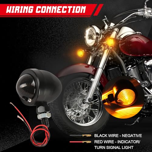 INNOGLOW Motorcycle Turn Signal Lights Bulb Amber Universal Incandescent Lens Indicators Blinkers Lights for Custom Suzuki Kawasaki Harley Davidson Choppers Cruisers (2 PCS) - color: Style-1