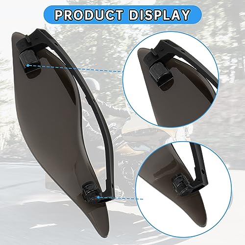 Fairing Air Deflectors, PSLER Fairing Side Wing Windshield, Fairing Side Shield, Adjustable Wind Deflectors for Electra Glide Street Glide Trike 2014-2023, Smoke