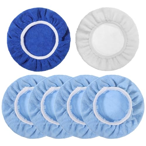 6 PCS Car Polishing Pads, 10 Inch Microfiber Wool Coral Fleece Buffing Pads for Orbital Polisher, Wax Applicator Pad for Vehicle Detailing, Waxing and Cleaning Microfiber, Wool, Coral Fleece