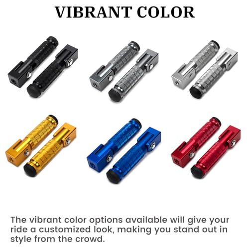 XINGWU M8 Motorcycle Foot Pegs 90 Degree Foldable Footpegs CNC Anti-Skid Footrest Universal for Yamaha Honda Suzuki Aprilia Electric Car Motorbike Mini Bike Dirt Pit Bike Passenger Pedal (Titanium) - color: Titanium