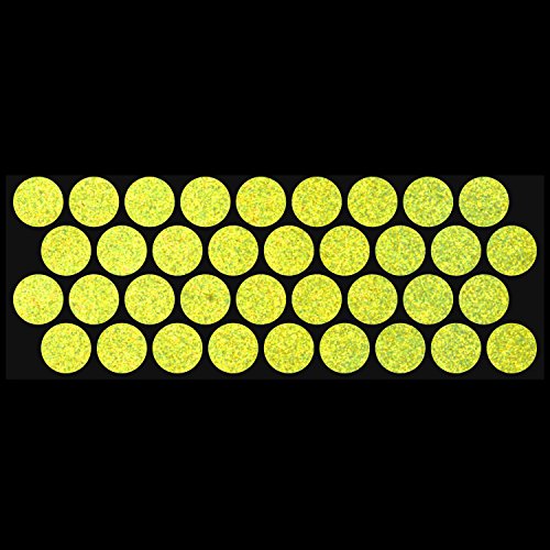 LiteMark Reflective Lemon Yellow 1 Inch Circle Sticker Decals for Helmets, Bicycles, Strollers, Wheelchairs and More - Pack of 36 - color: Lemon Yellow