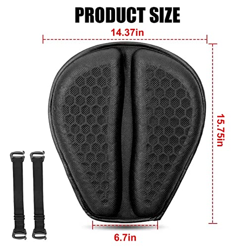 Motorcycle Seat Cushion 3D Honeycomb Motorcycle Gel Seat Cushion Petal Shape Design - Not Stuffy, Protecting Sensitive Areas, Stay Cool and Comfortable for Long Ride