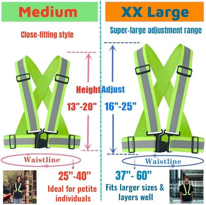 2.0 IN High Visibility Reflective Safety Strap for Construction, Running, Cycling - color: 1pc-yellow, size: Medium
