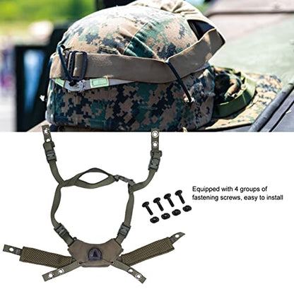 Helmet Chin Strap for Fast MICH Wendy Helmet, 4 Points Tactical Helmet Accessories Retention System Chin Strap, Helmet General Suspension Lanyard with 4 Sets of Fastening Screws - color: OD Green
