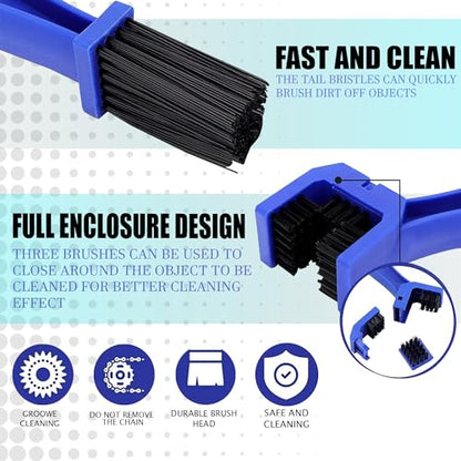 Sulfar Plastic Universal Motorcycle/Cycle Chain Cleaner Brush for Bikes with Gear Shifter (Blue)