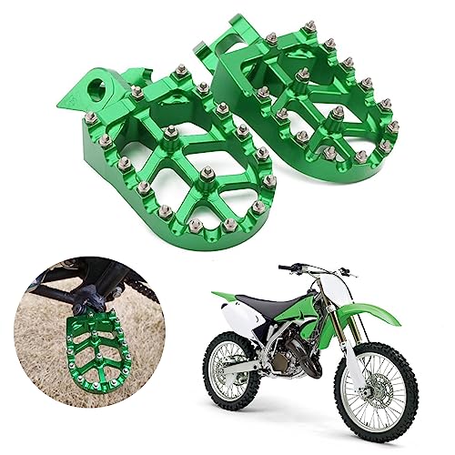 AnXin Foot Pegs Pedals Rest Footpegs CNC For KX125 KX250 1997-2001 1997 1998 1999 2000 2001 Motorcycle Dirt Pit Bike Green - color: green, size: KX125 KX250