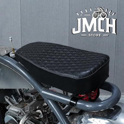JMCHstore Black Diamond Stitch Retro Upgraded 17'' Seat Cover for Coleman BT200X Mini Bike 196cc, Hisun 200-7 for Viper 200cc Trail Bike Cushion Replacement Parts - color: Black Stitch