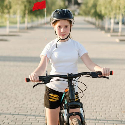 KALLORY 2 Sets of Universal Bicycle Flag Poles 37cm White 5-Section Safety Handlebar Mounts for Bikes and Motorcycles