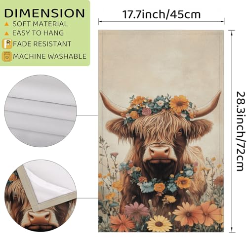 Highland Cattle Kitchen Towels Set of 2 Highland Cow Sunflower Dish Towels Bar Absorbent Cleaning Tea Towel for Home Dining Restaurants - color: Brown Beige