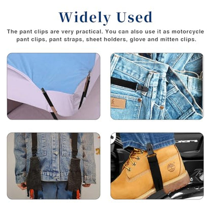 CONSIO 4 Pcs Boot Straps for Cowboy Boots, Elastic Boot Straps Clamp for Pants for Women and Men Riding Motorcycle Mitten Pants