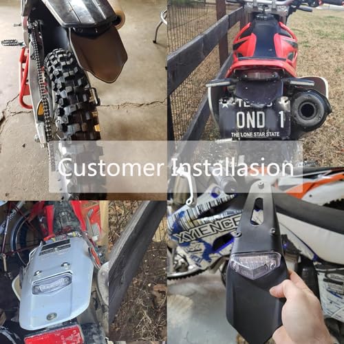 Universal Rear Fender With LED Motorcycle Brake Tail Light Fender for Off-road Motorcycle Dirt Bike (Smoke Lens) - size: NO.2-Smoke