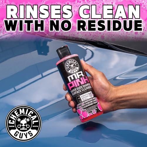Chemical Guys Mr. Pink Car Wash Soap - 64 oz Super Suds Foaming Car Wash Soap for Cannon, Blaster, or Bucket Washing - pH Balanced, Safe on Wax, Sealant, Ceramic, and Clear Coat Finishes - size: 64 Fl Oz (Pack of 1), style: MR. PINK