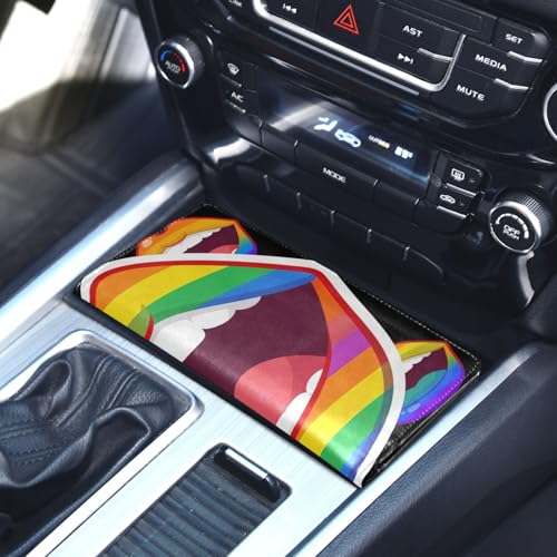 GuoChe Pu Leather Registration and Insurance Card Holder Men Women Document Wallet for any Car, Truck, Motorcycle, Trailer or Boat Rainbow Lips - Lgbt Pride - color: 10
