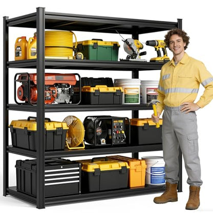 Heavy Duty Garage Shelving,5-Tier Garage Storage Shelves,3000LBS Storage Shelves Heavy Duty,Adjustable 5 Tier Shelving Unit,Heavy Duty Shelving for Garage Storage Warehouse,39''×14''×71'' - size: 5 Tier-39" W X 14" D X 71" H