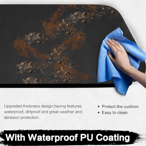 Rhino 700 Seat Covers with Headrest Covers - Waterproof PU Coatin Compatible with Rhino 700 660 450 2004-2021,Black UTV Seat Cover