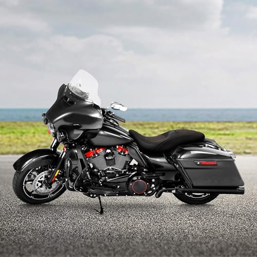 C.C. RIDER Motorcycle Seat Driver Passenger Seat Fit For Harley Touring Road Glide Street Glide Electra Glide Road King 2009-2023 - color: 10# Brown