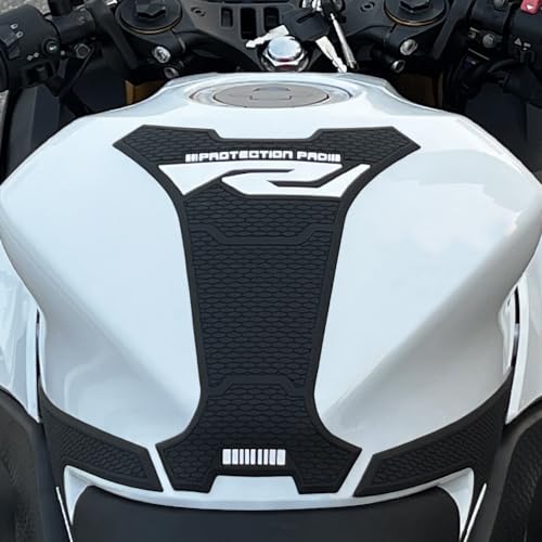 Gas Tank Protectors Compatible with Yamaha YZF-R25/R3 MT25/MT03 19-26,White | Fuel Tank Anti-Skid Protection Stickers,Motorcycle Tank Side Traction Pad YZFR25/R3 MT 25/MT 03 - color: White