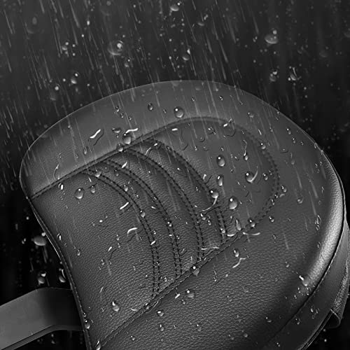 Adjustable Plug-in Motorcycle Front Driver Seat Rider Backrest Pad Custom Mounting Kit Compatible with Harley Touring Models Street Glide Road King Electra Glide Road Glide 1997-2026 - color: Black-Striated
