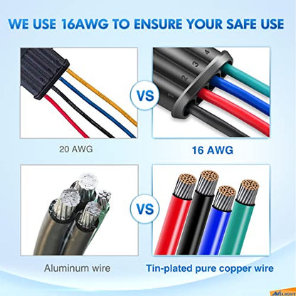 Nilight 4Pin Way Electrical Wire Connector 10 Pack 16AWG Male Female Plug Socket Quick Disconnect Waterproof Play 1.5mm Series Terminal for Car Truck Motorcycle Marine Boat - size: 4Pin Wire Harness 10Sets