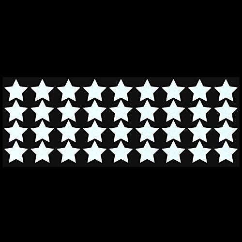 LiteMark Reflective White 1 Inch Stars Sticker Decals for Helmets, Bicycles, Strollers, Wheelchairs and More - Pack of 36 - color: White