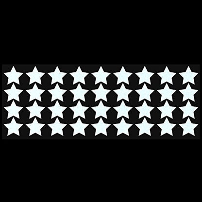 LiteMark Reflective White 1 Inch Stars Sticker Decals for Helmets, Bicycles, Strollers, Wheelchairs and More - Pack of 36 - color: White