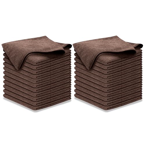 USANOOKS Premium 300GSM Microfiber Cleaning Cloth - 12.5"x12.5" High Performance - 1200 Washes, Ultra Absorbent Microfiber Towels for Cars Undercarriage, Rims & Engine Bay Cleaning - Microfiber Cloth - color: Brown, size: 12.5" x 12.5" (24 pack)