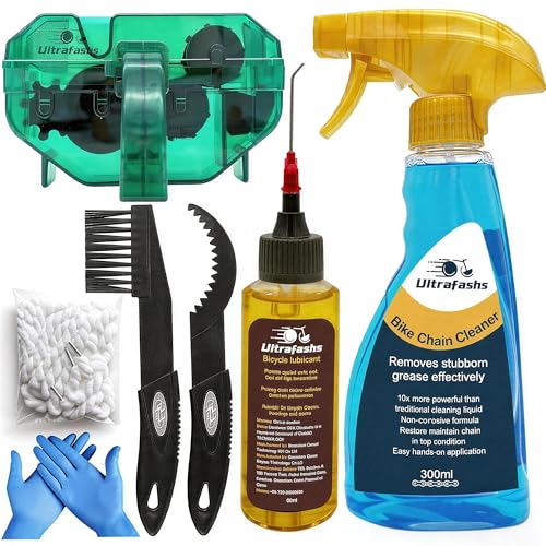 Bike Cleaning Kit - Complete Bicycle Maintenance Set with Degreaser, Lubricant, Chain Scrubber & Brushes for Mountain, Road, MTB, E-bikes - style: Chain Cleaner Kit--7 pcs
