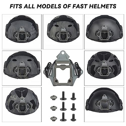 Tactical Helmet NVG Mount Shroud Steel Sports Camera Bracket Base for Fast Helmet - color: Grey