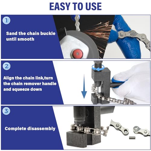 Motorcycle Chain Breaker Rivet Tool, 19pc Chain Brake Tool Set, Chain Link Cutter Removal Tool For Motorcycle Bike Atv Cam & 25 To 930 Chains