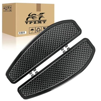 Black Anti-Slip Stretched Driver Rider Floorboards Foot Pegs Footboards for Harley Touring Road king, Road glide, Street glide, Electra glide 1986-2025 & Softail 1986-2017 - color: Driver Floor Boards-Black