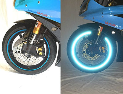 customTAYLOR33 Special Edition Baby Blue High Intensity Grade Reflective Copyrighted Safety Rim Tapes, 12"/13" (Combination Rim Size) - size: 12"/13" (Combination Rim Size)