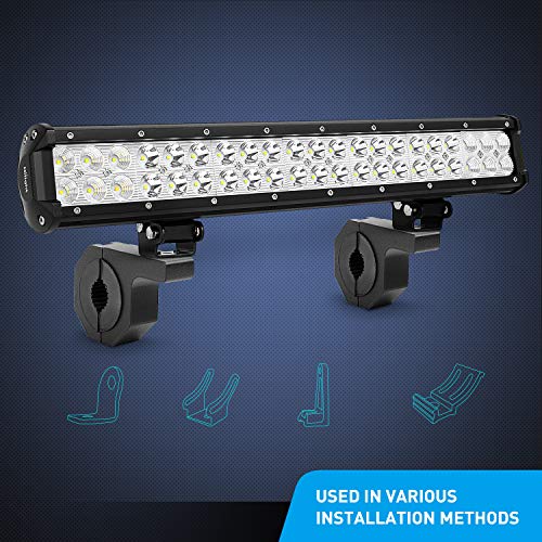 Nilight Horizontal Bar Clamp Mounting Bracket Kit for Off-Road LED Light Bar on Roof Rack Roll Cage Holder,2 Years Warranty (90021H) 8Count(Pack of 1) Black