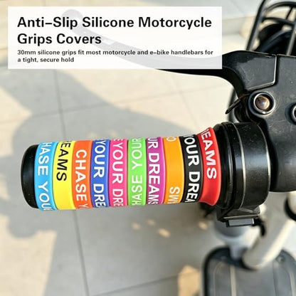 Anti-Slip Silicone Motorcycle Grips Covers - Waterproof,Wear-Resistant Grip Bands for Motorcycle & E-Bike Handlebar, Multi-Use for Fishing Rods and Hair Clippers(Set of 24)