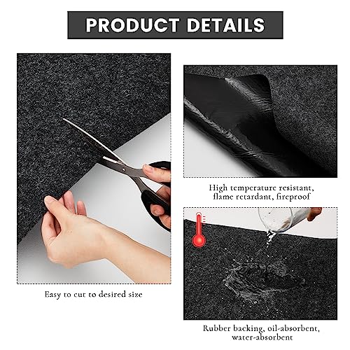 Tinideya 2 Pcs 32 x 60 Inch 3mm Thick Oil Spill Mat for Motorcycle Small Car Golf Cart, Reusable Garage Floor Mat Under Car, Rubber Backing Protect Floor from Oil Drips, Spills, Splashes and Stains