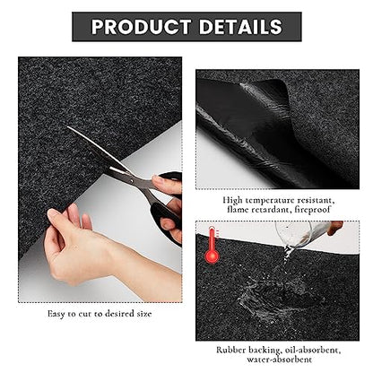 Tinideya 2 Pcs 32 x 60 Inch 3mm Thick Oil Spill Mat for Motorcycle Small Car Golf Cart, Reusable Garage Floor Mat Under Car, Rubber Backing Protect Floor from Oil Drips, Spills, Splashes and Stains