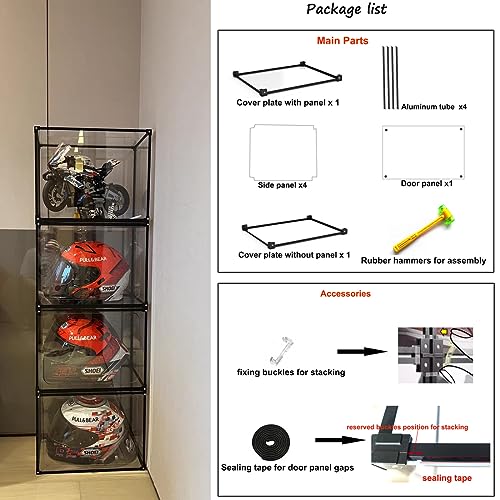 Motorcycle Helmet Storage Rack,Helmet Organize Display Cabinet for Football Helmet, Bike Helmet, Baseball Helmet - style: Modern