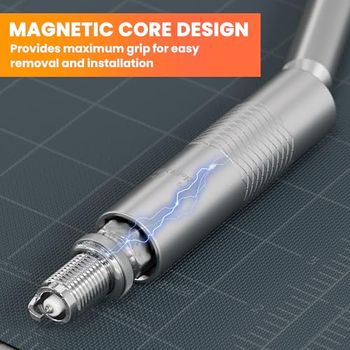 5PCS 3/8-Inch Drive Thin Wall Magnetic Swivel Spark Plug Socket with 9/16" 5/8" 14mm Sizes, 6 Point & 12 Point, Spark Plug Socket Removal Tool 360-degree Rotation, for Maximize Flexibility - size: 9/16"& 5/8"& 14mm, 6 Point & 13 Point
