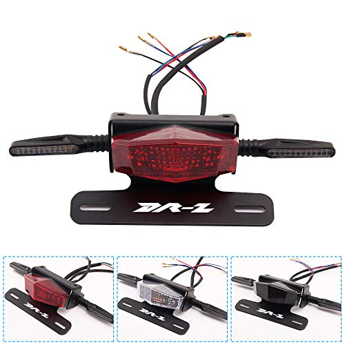 License Plate Holder Fender Eliminator Rear Tail Tidy LED Brake Lights and Turn Signals For Suzuki DRZ400S DRZ400SM DRZ400E (Red) - color: Red