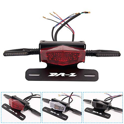 License Plate Holder Fender Eliminator Rear Tail Tidy LED Brake Lights and Turn Signals For Suzuki DRZ400S DRZ400SM DRZ400E (Red) - color: Red