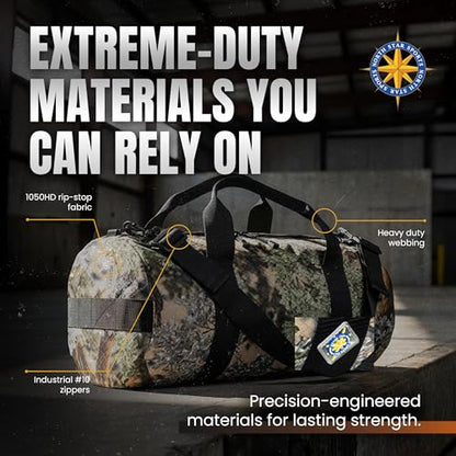 75L Hauler Duffel Bag, Heavy-Duty Gear Bag, 1050D Tuff Cloth, Diamond Ripstop, Reinforced Stitching - Grey (14" x 30") - color: Steel Grey, size: 14" x 30" (75 Liters)