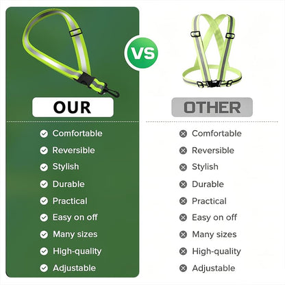 Reflective Running Belt with 2Pcs Armbands, Running Belts for Women High-Visibility and Adjustable Green Belt for Jogging, Running, Biking, Dog Walking