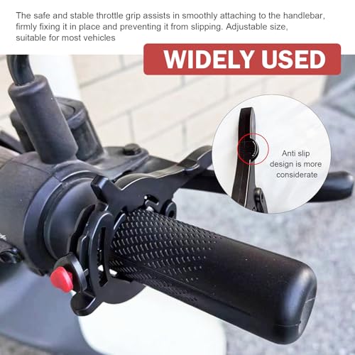 Motorcycle Cruise Control Assist, Handlebar Booster Clamp with Quick Release Throttle Button, Anti-skid Rustproof Throttle Lock, Universal Saver Conversion Accessory for Long Distance (Black)
