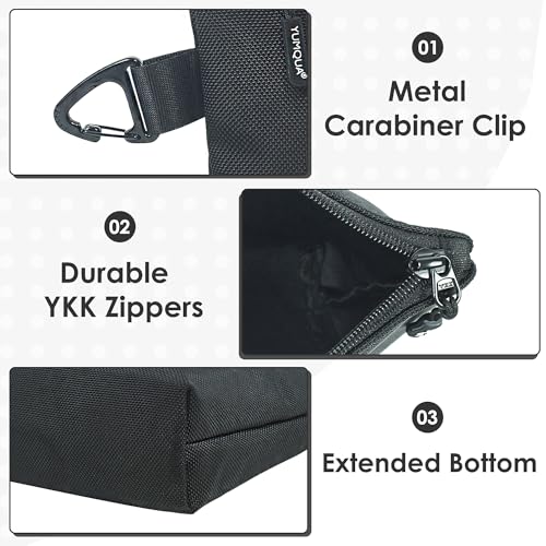 Small Tool Pouch - Compact Zipper Tool Pouches Bag - Heavy Duty 1680D Oxford Utility Bags Durable Small Pouch Organize Tools Clip on Belt or Backpack for Men Women - Electrician, Carpenter, DIY - size: Middle
