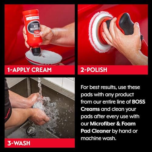 Griot's Garage BOSS 6.5” Microfiber Pads for Car Polishing and Detailing, Buffing Pads for Moderate and Severe Scratch Removal, Set of 2 - size: 6.5 Inch Pads (Set of 2)