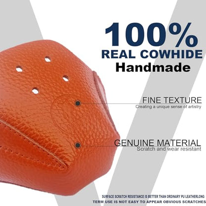 100% Real Cowhide | Toe Cap Guard Protectors | Roller Skate Derby Speed 1 Pair(Brown) - color: Brown