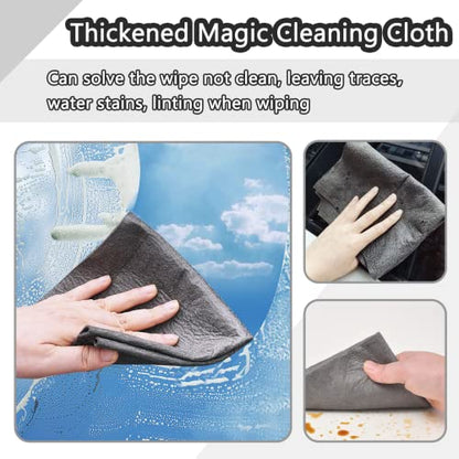 XANGNIER Thickened Magic Cleaning Cloth,8 Pcs Lint Free Cloth,Reusable Microfiber Cleaning Rag for Windows,Mirror,Glass,Car,Gray - color: Gray