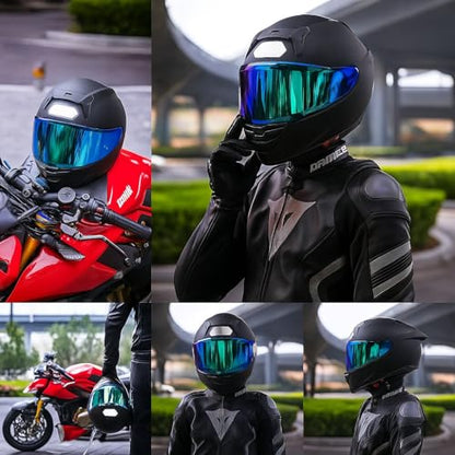 Shoei RF1400 X15 Helmet Visor Replacement Shield, Anti-Fog Sun Shield Accessory Compatible with RF-1400, X15, CWR-2, Z8, X-SPR PRO(Phantom Green) - color: Phantom Green
